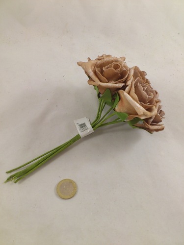 Foam rose 6 cm pearl coffee (7 p.)